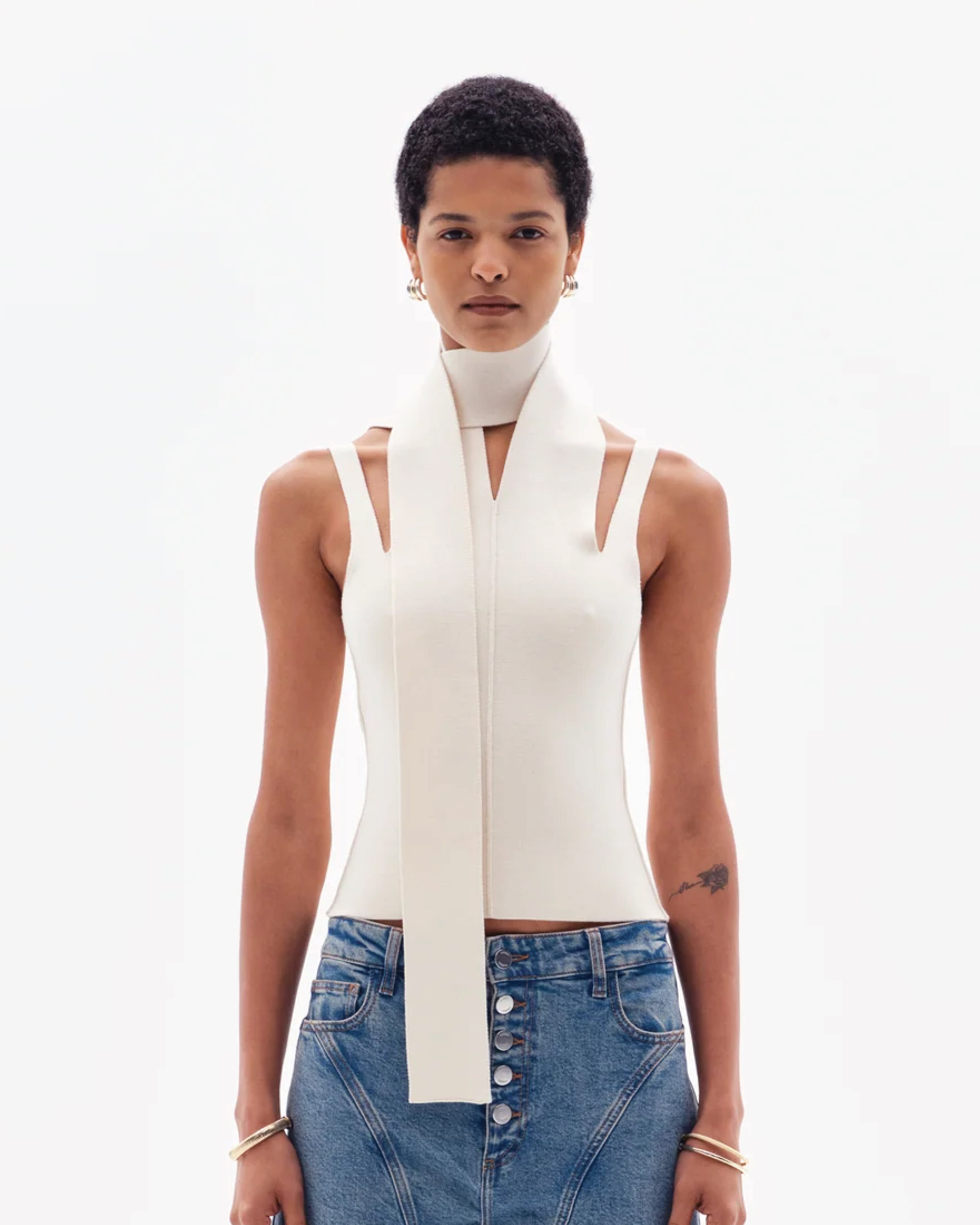 INARI MILANO SLASH TOP - CREAM