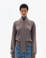 OLA PLAIN SLASH JUMPER - CLAY