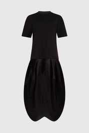 VIRISSE SATEEN JERSEY DRESS - BLACK