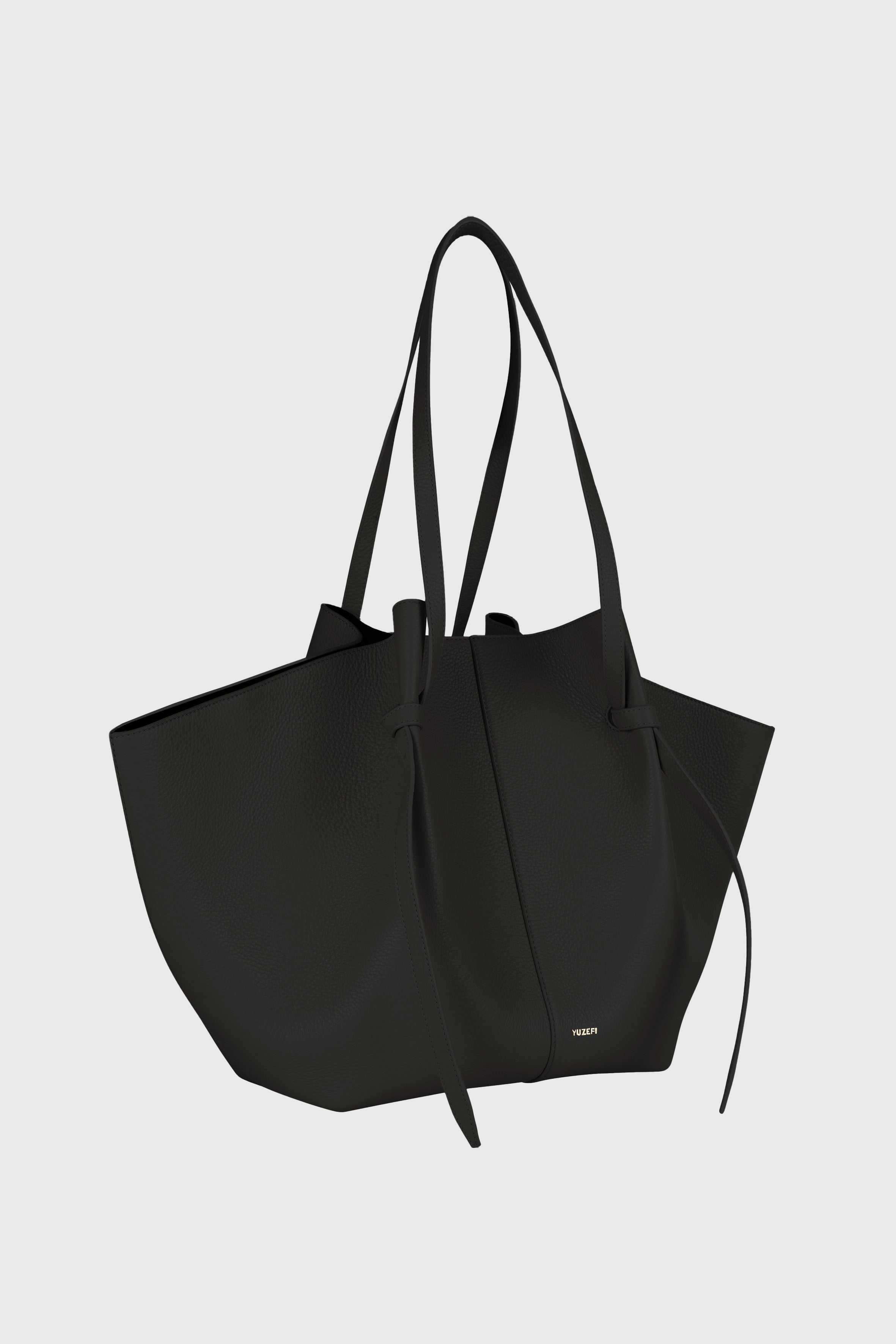 XL MOCHI - BLACK PEBBLE GRAINED LEATHER – Yuzefi