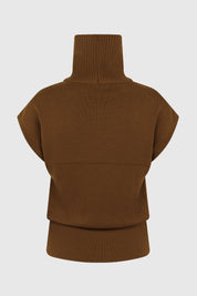 YALDA DRAPE BACK TOP - PECAN