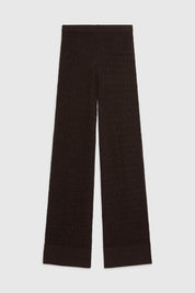 YLVA KNIT EYELASH TROUSERS - ESPRESSO