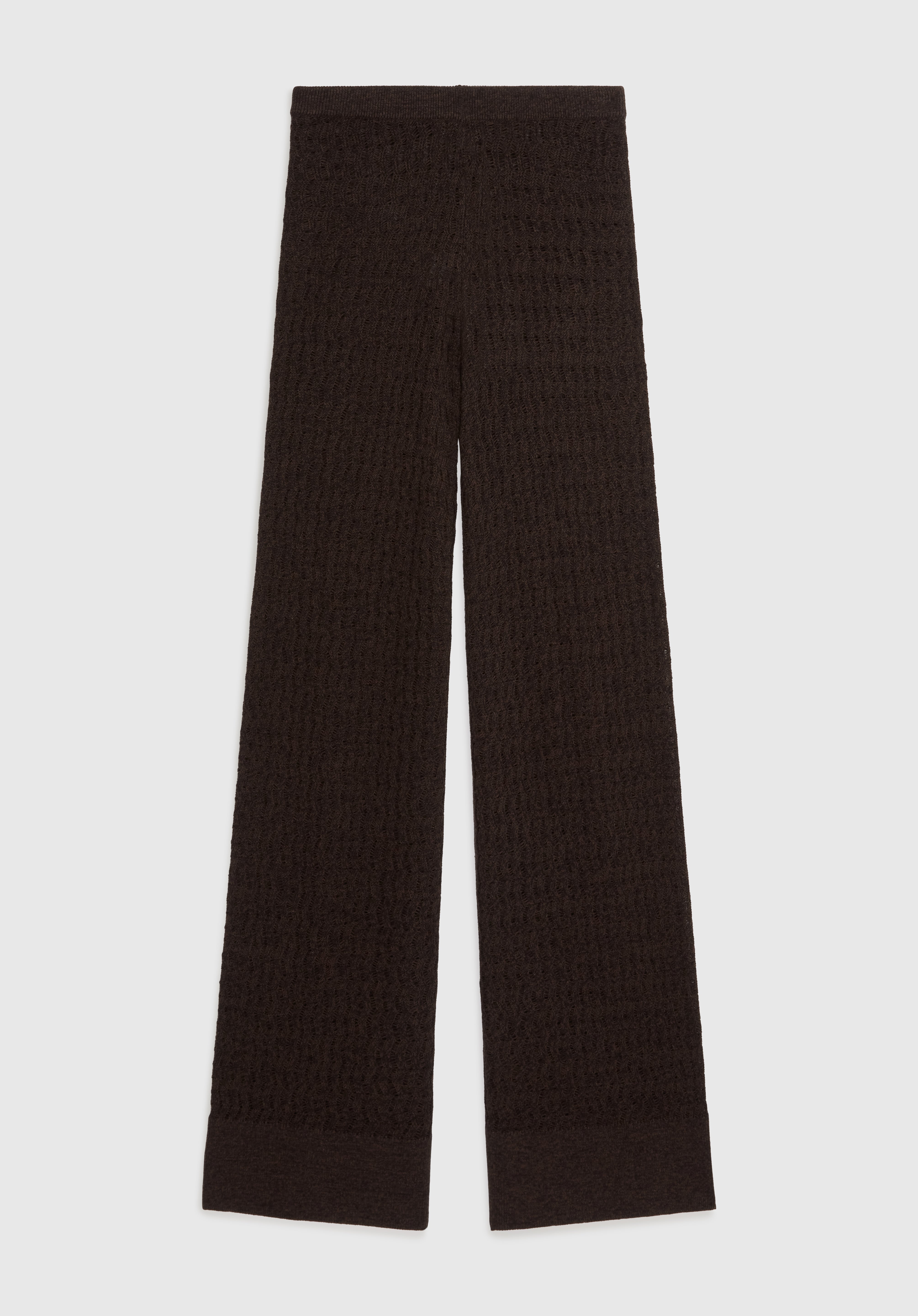 YLVA KNIT EYELASH TROUSERS - ESPRESSO