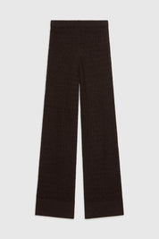 YLVA KNIT EYELASH TROUSERS - ESPRESSO