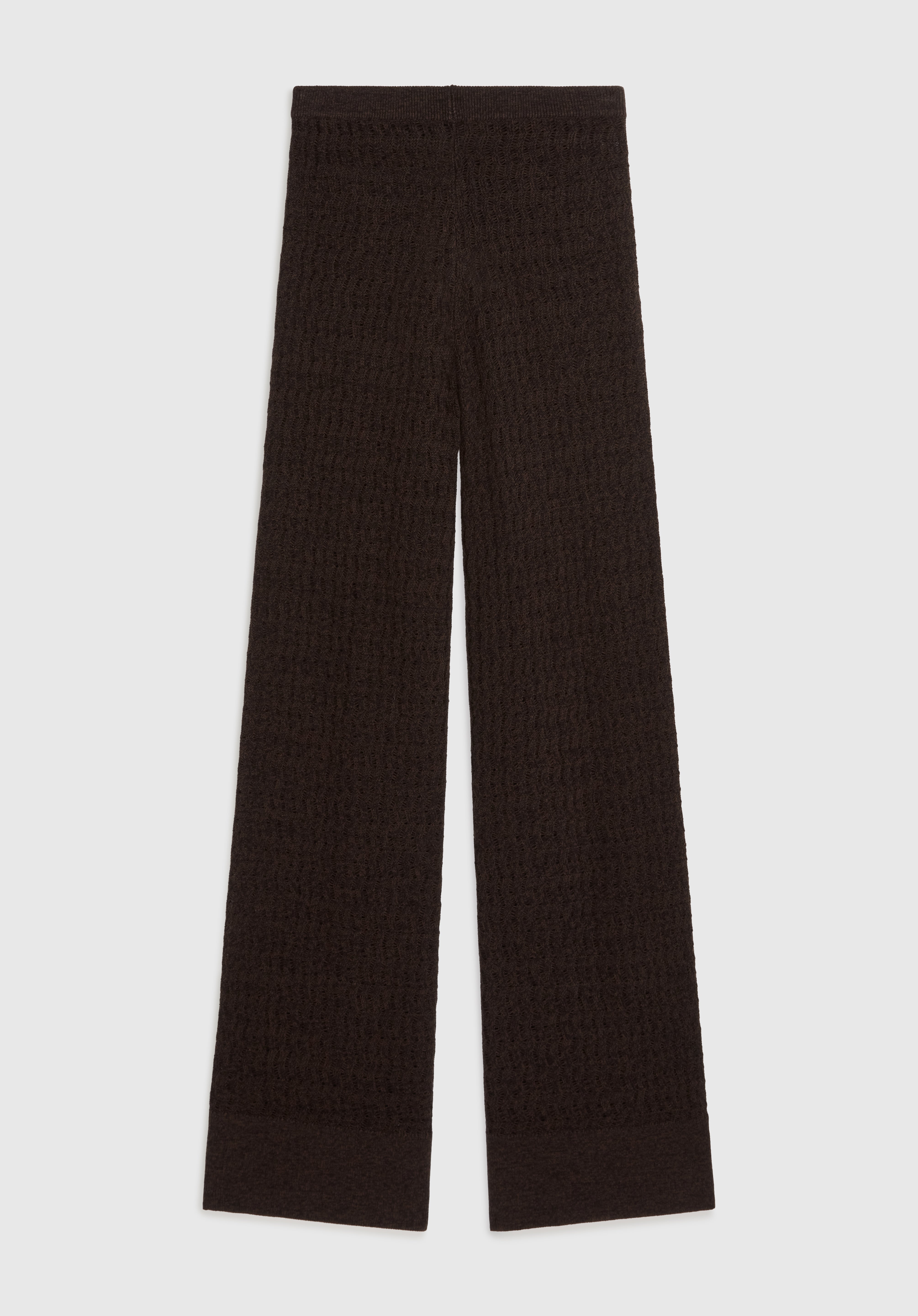 YLVA KNIT EYELASH TROUSERS - ESPRESSO