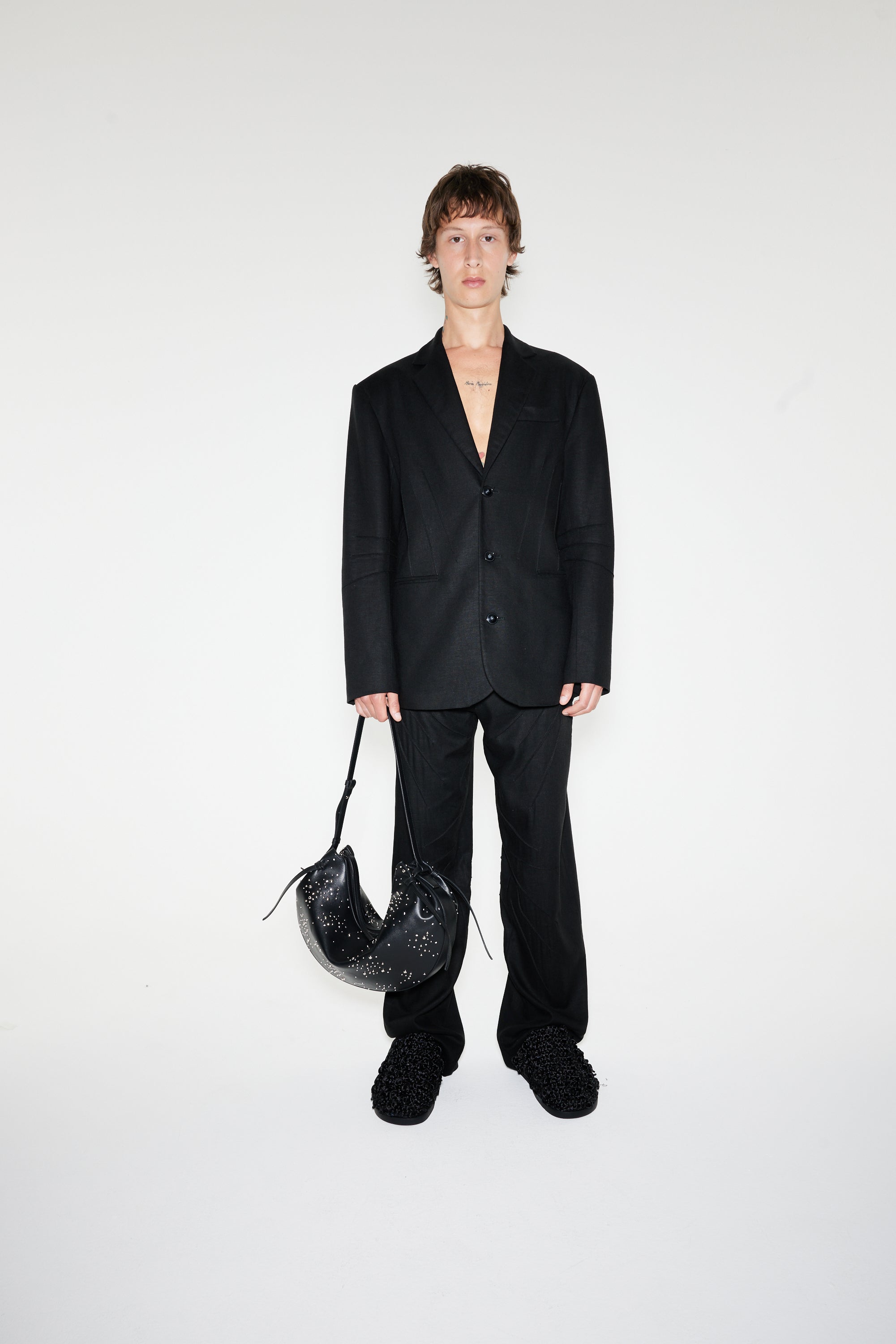 DARTED TAILORED JACKET - BLACK