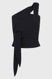 ONE SHOULDER TOP - BLACK