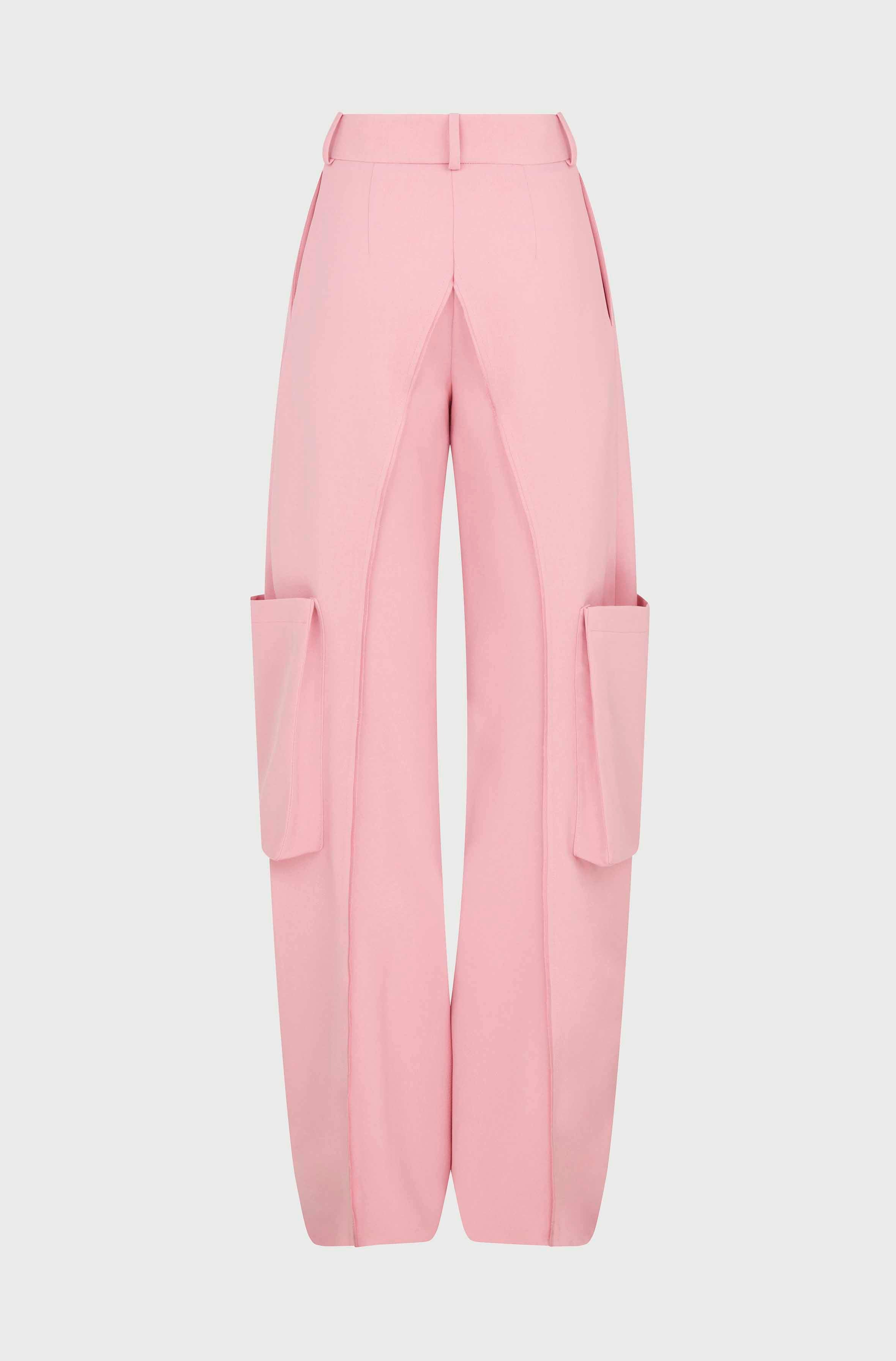 BENT KNEE TROUSERS WITH POCKETS - PINK