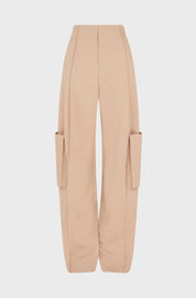 BENT KNEE TROUSERS WITH POCKETS - BEIGE