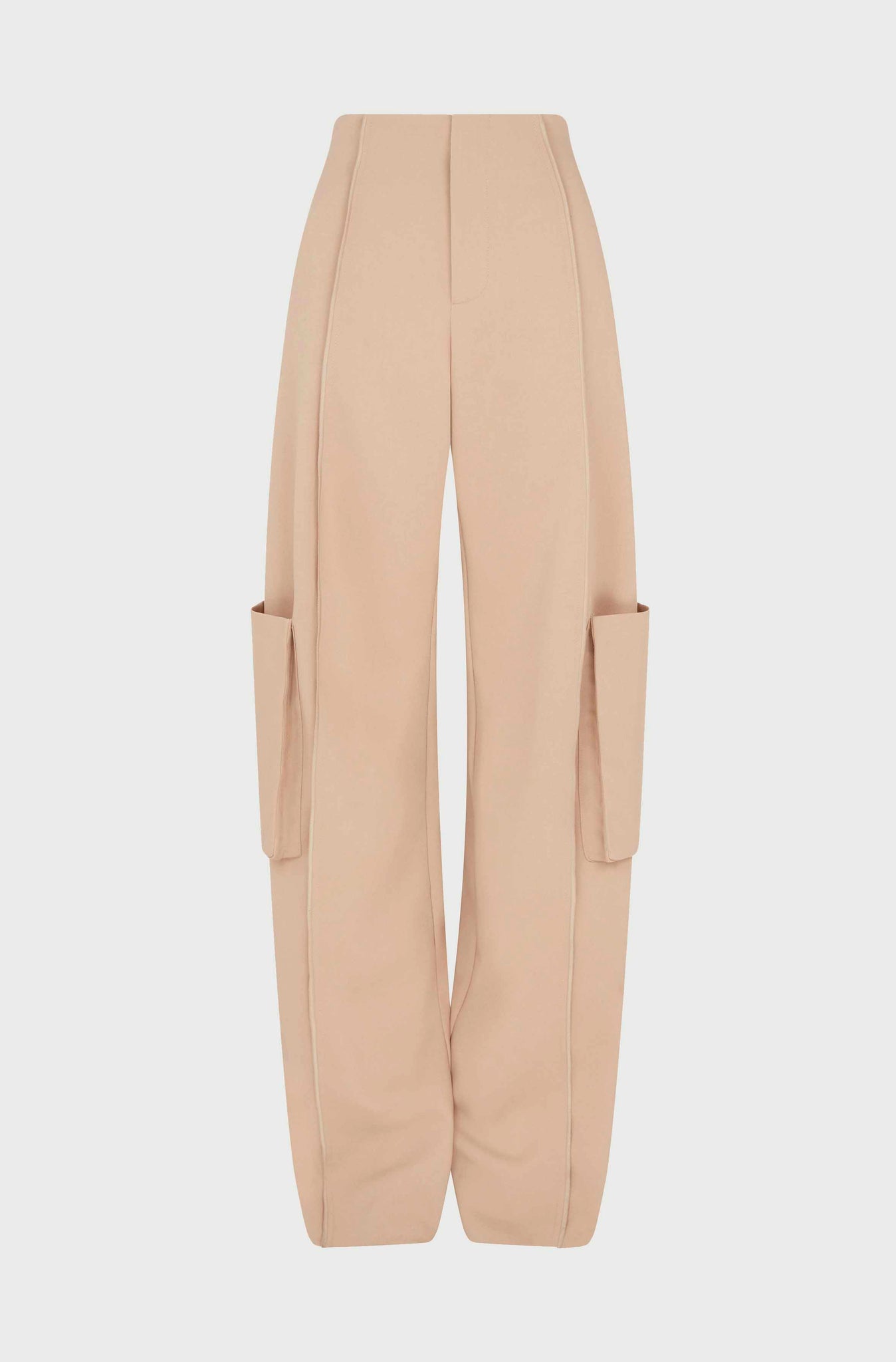 BENT KNEE TROUSERS WITH POCKETS - BEIGE