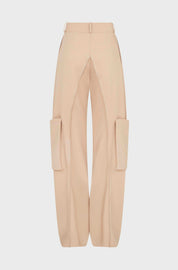 BENT KNEE TROUSERS WITH POCKETS - BEIGE