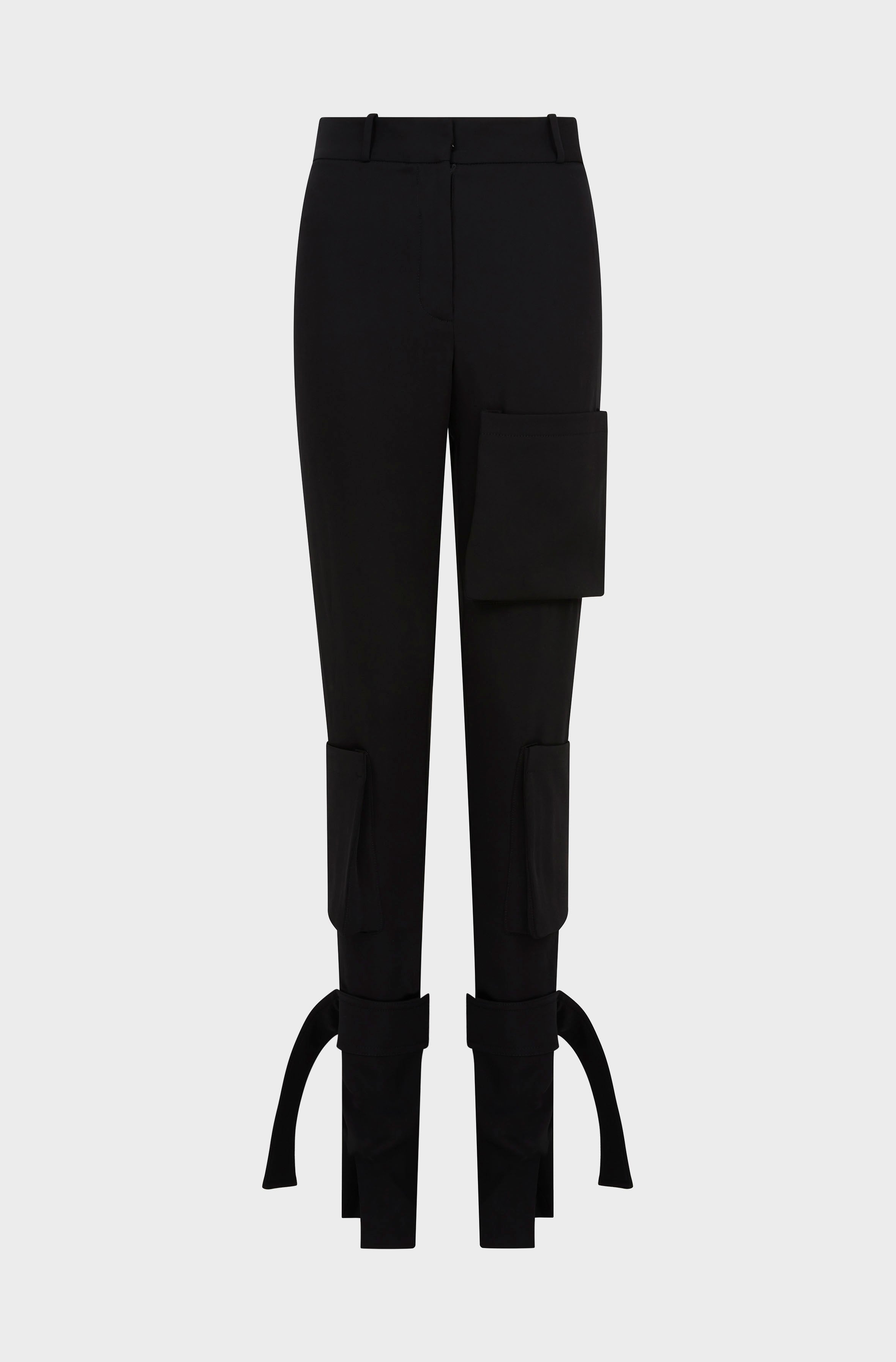 SKINNY CARGO TROUSERS - BLACK