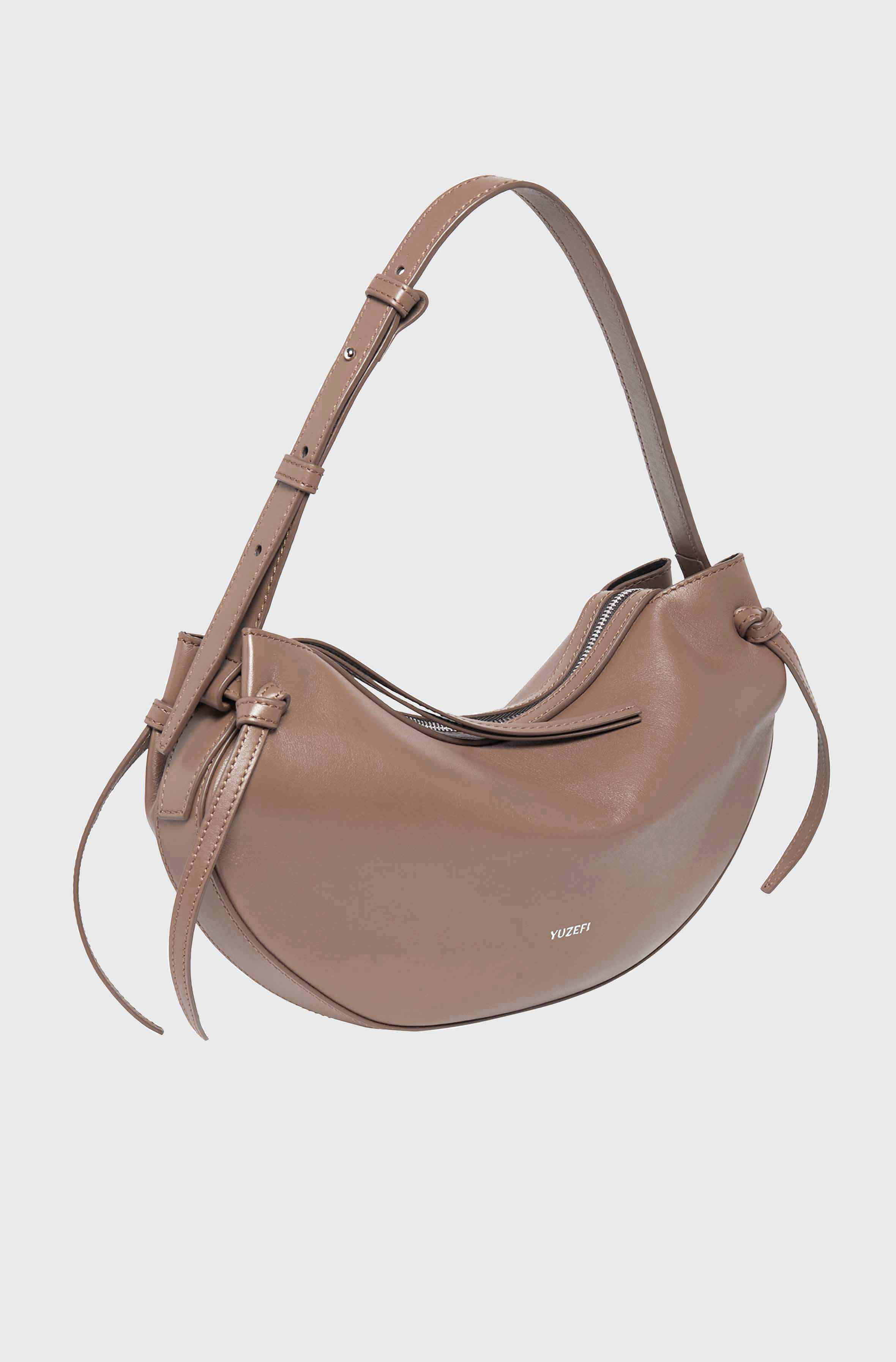 LARGE FORTUNE COOKIE - SHIITAKE SMOOTH LEATHER