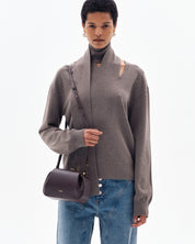 MINI OYSTER CLUTCH - ESPRESSO PEBBLE GRAINED LEATHER