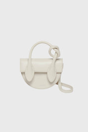 MINI PRETZEL - OFF WHITE SMOOTH LEATHER