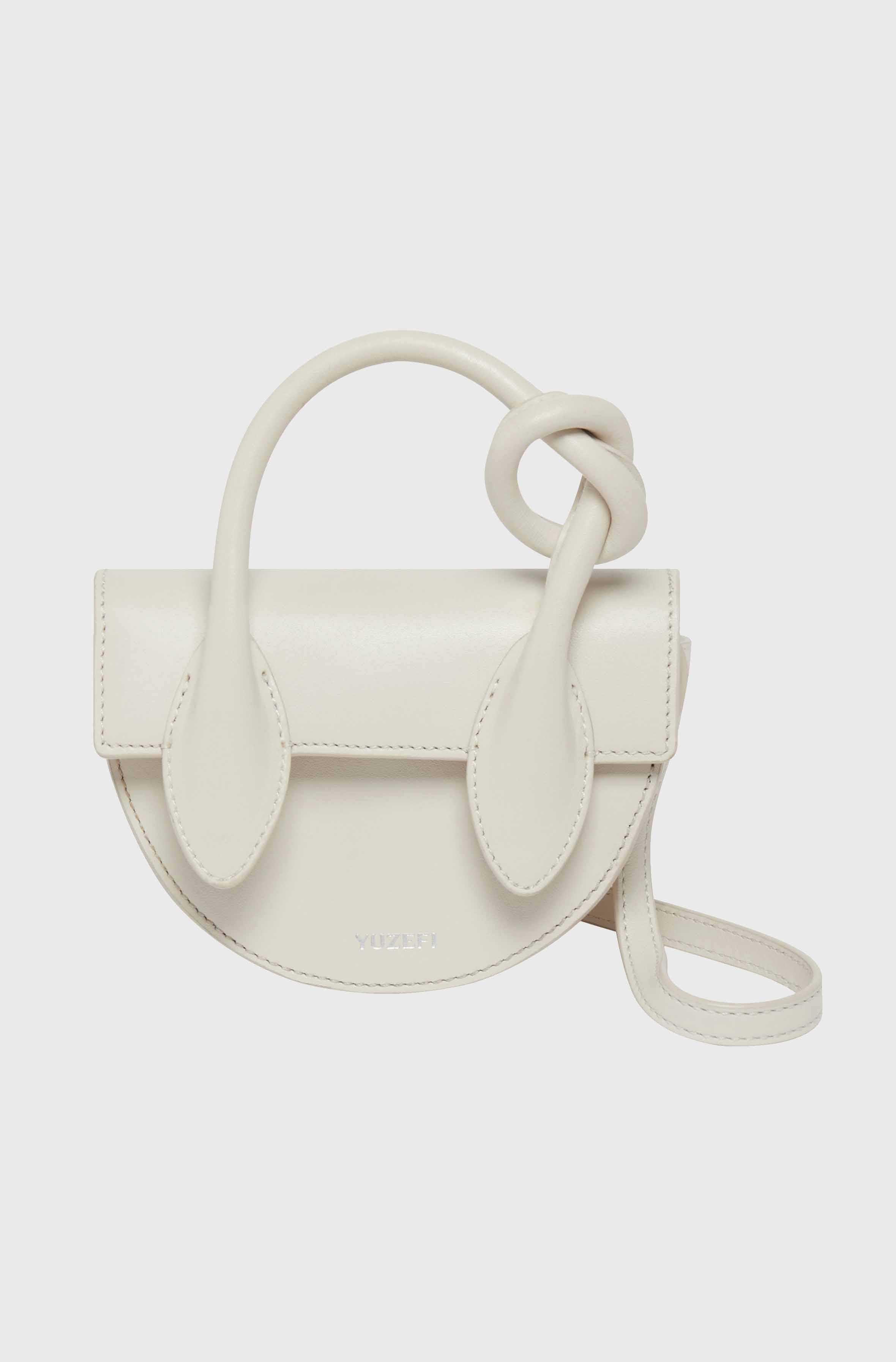 MINI PRETZEL - OFF WHITE SMOOTH LEATHER