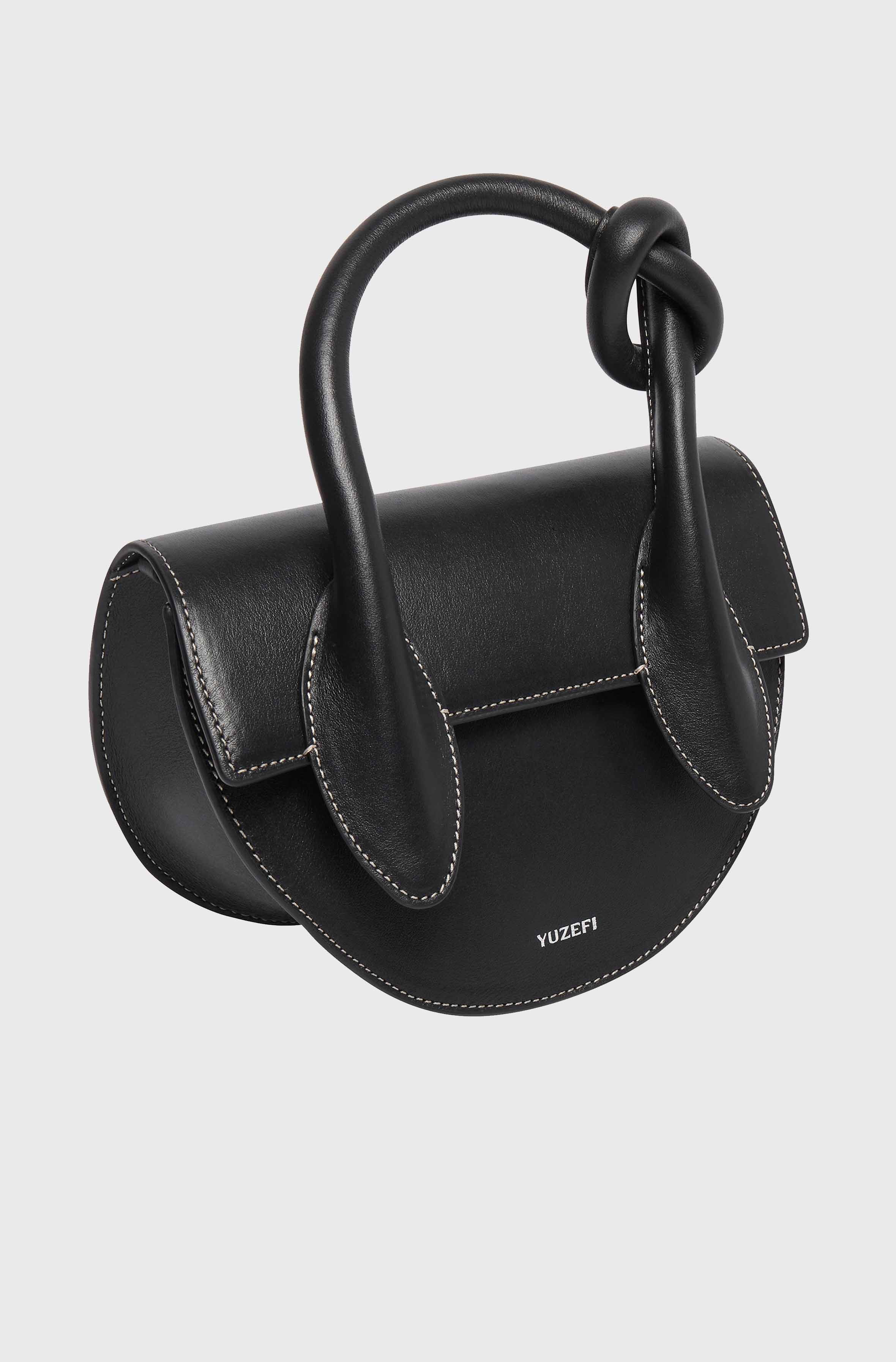 PRETZEL - BLACK SMOOTH LEATHER