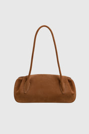 OYSTER SHOULDER BAG - COGNAC SUEDE