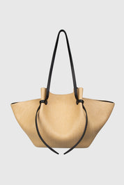 LARGE MOCHI - NATURAL RAFFIA AND LEATHER