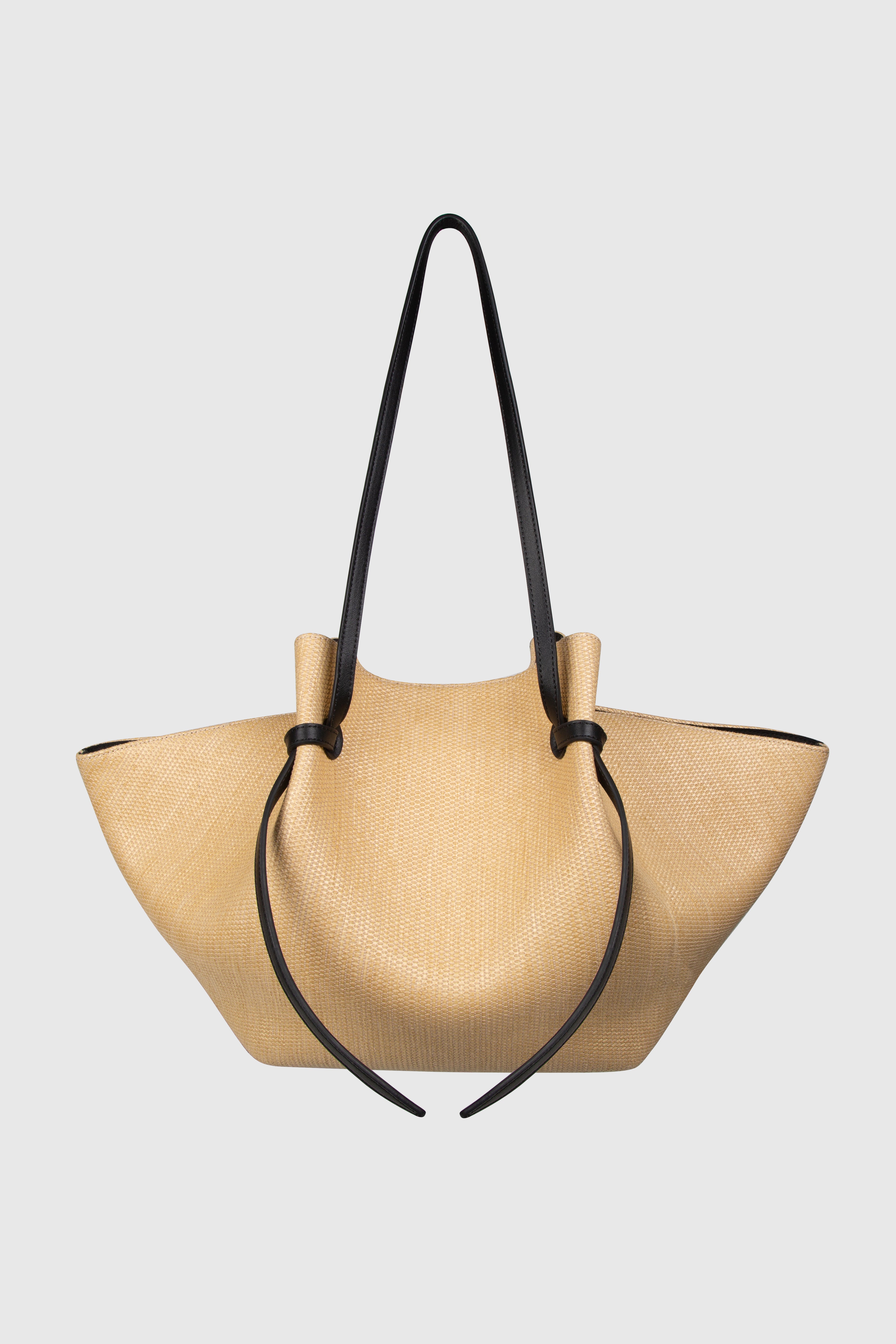 LARGE MOCHI - NATURAL RAFFIA AND LEATHER