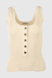 KNIT VEST TOP - IVORY