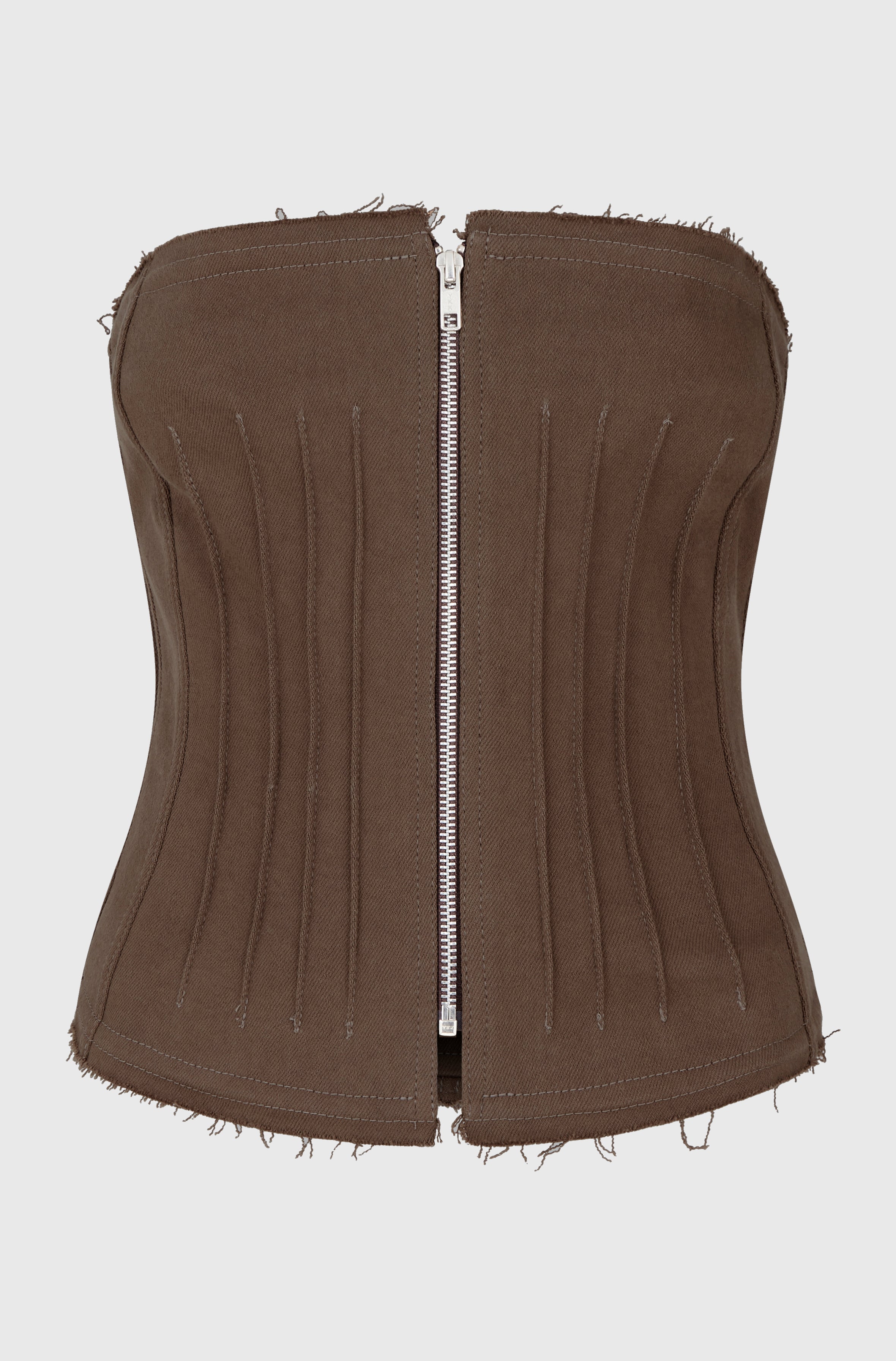 DARTED STRAPLESS TOP - DENIM MALT