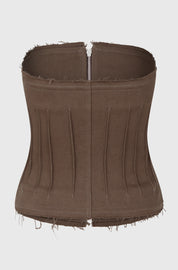 DARTED STRAPLESS TOP - DENIM MALT