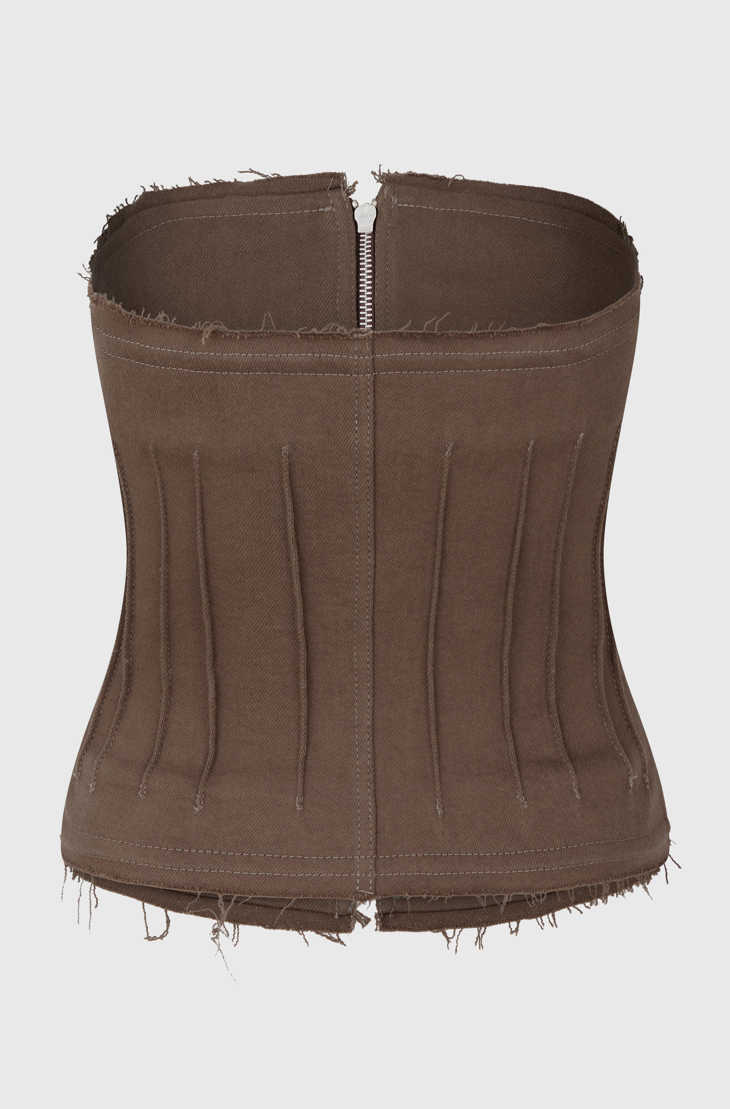 DARTED STRAPLESS TOP - DENIM MALT