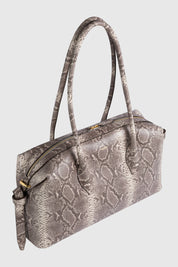 BRIOCHE DUFFLE - EMBOSSED ASH SNAKE COWHIDE LEATHER