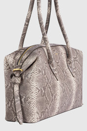 BRIOCHE DUFFLE - EMBOSSED ASH SNAKE COWHIDE LEATHER