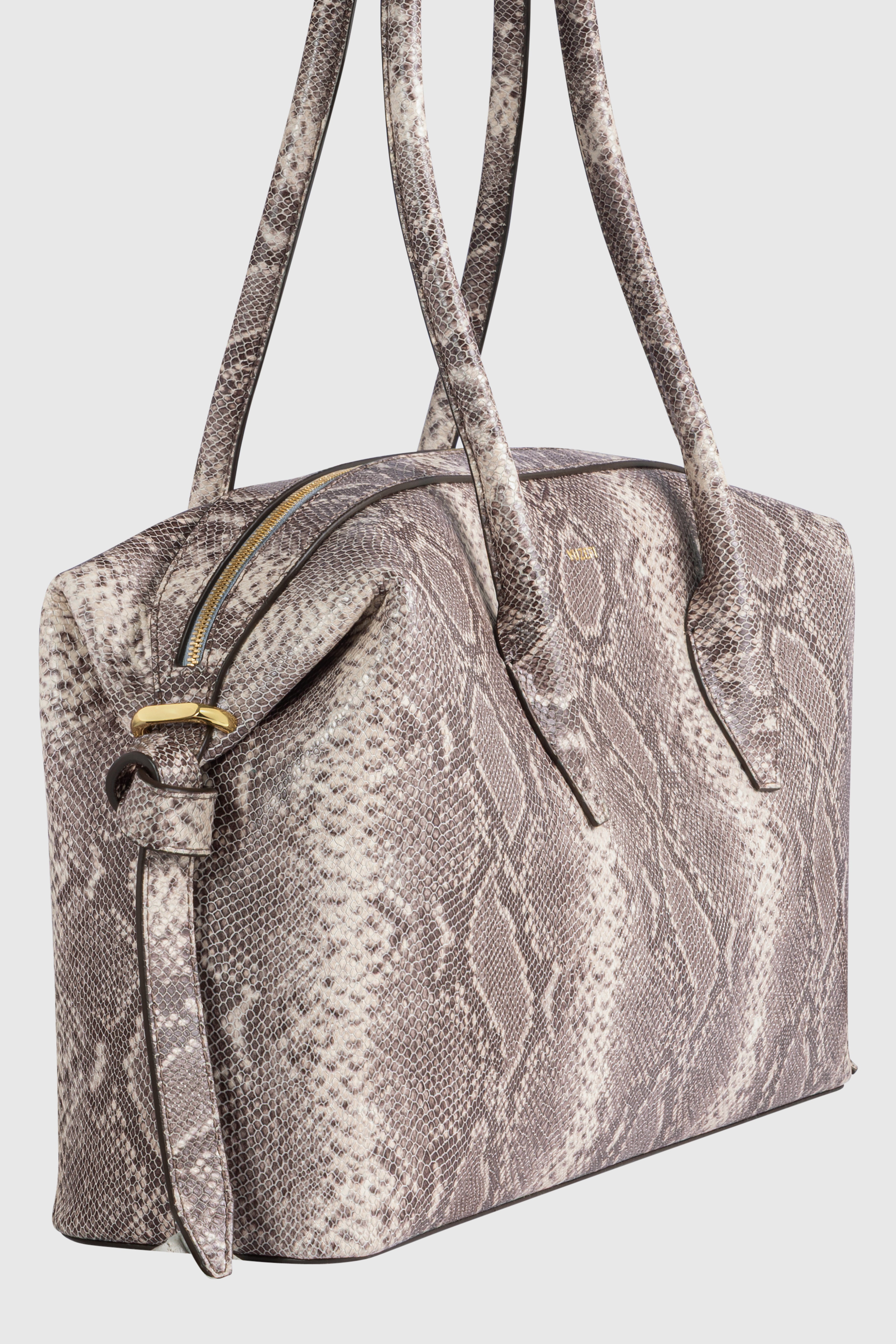 BRIOCHE DUFFLE - EMBOSSED ASH SNAKE COWHIDE LEATHER