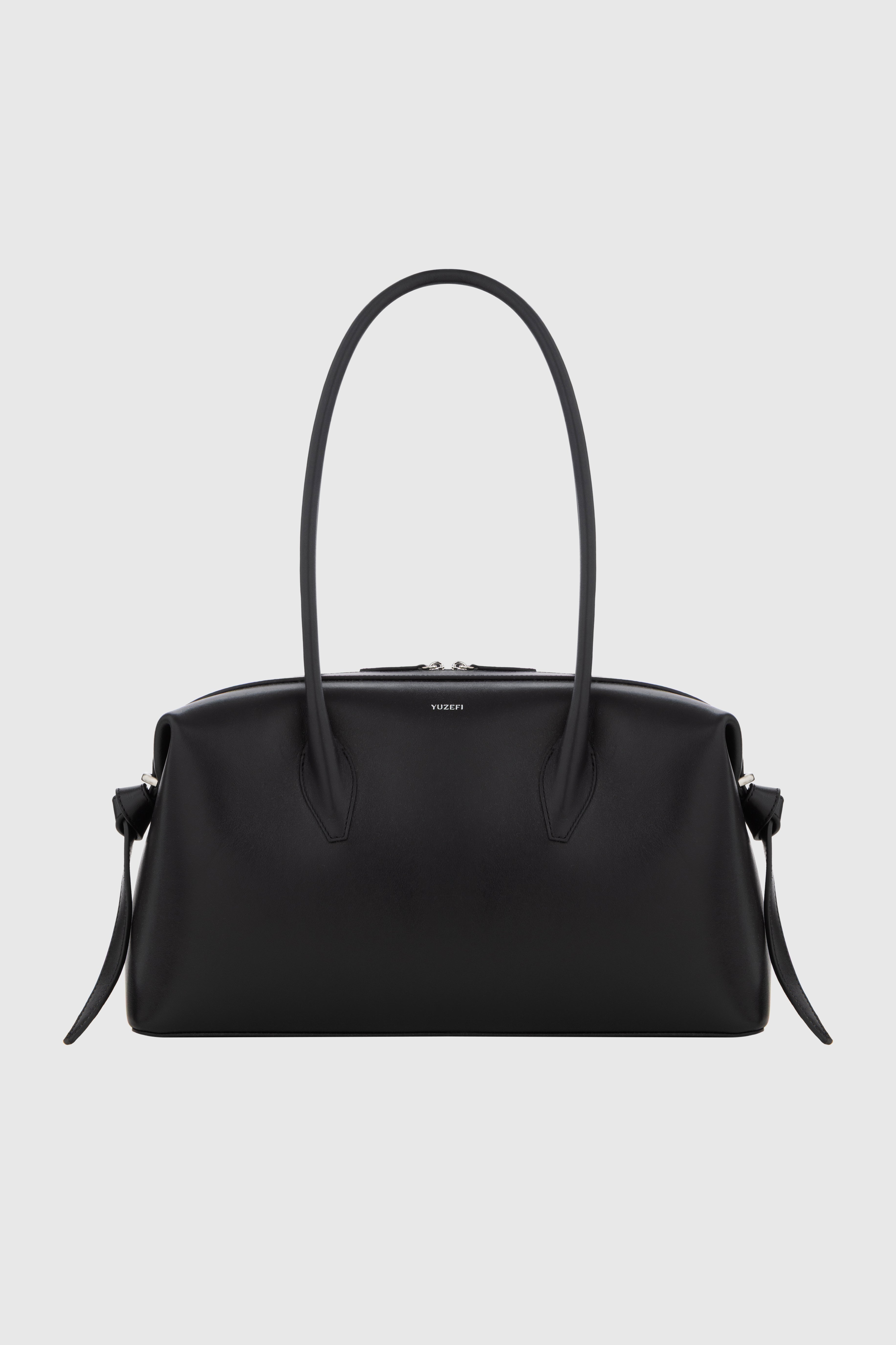 BRIOCHE DUFFLE - BLACK SMOOTH LEATHER