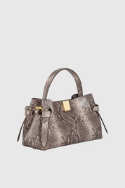 GYOZA MINI - EMBOSSED ASH SNAKE COWHIDE LEATHER