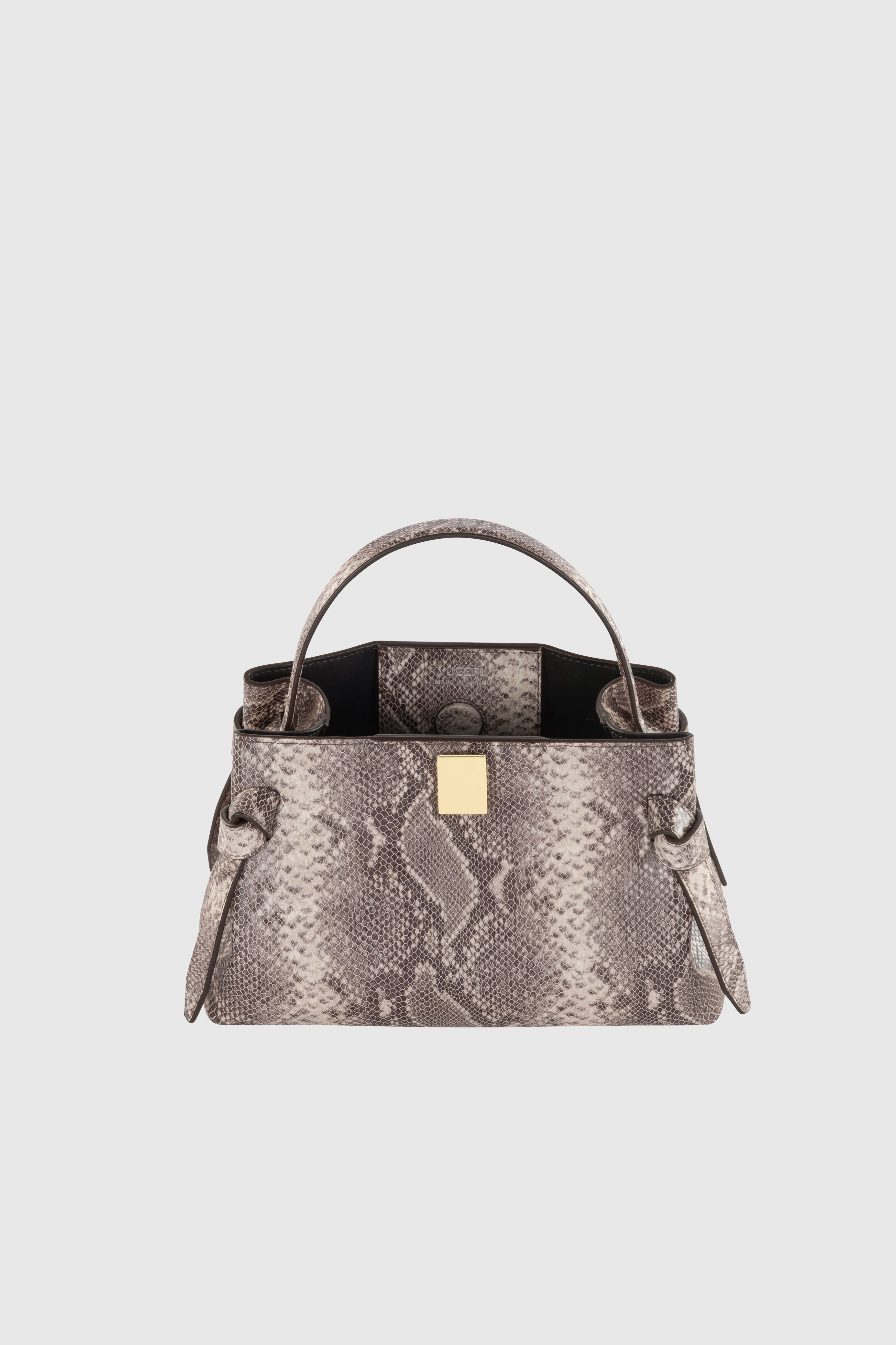 GYOZA MINI - EMBOSSED ASH SNAKE COWHIDE LEATHER