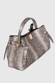 GYOZA - EMBOSSED ASH SNAKE COWHIDE LEATHER