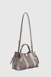 GYOZA - EMBOSSED ASH SNAKE COWHIDE LEATHER