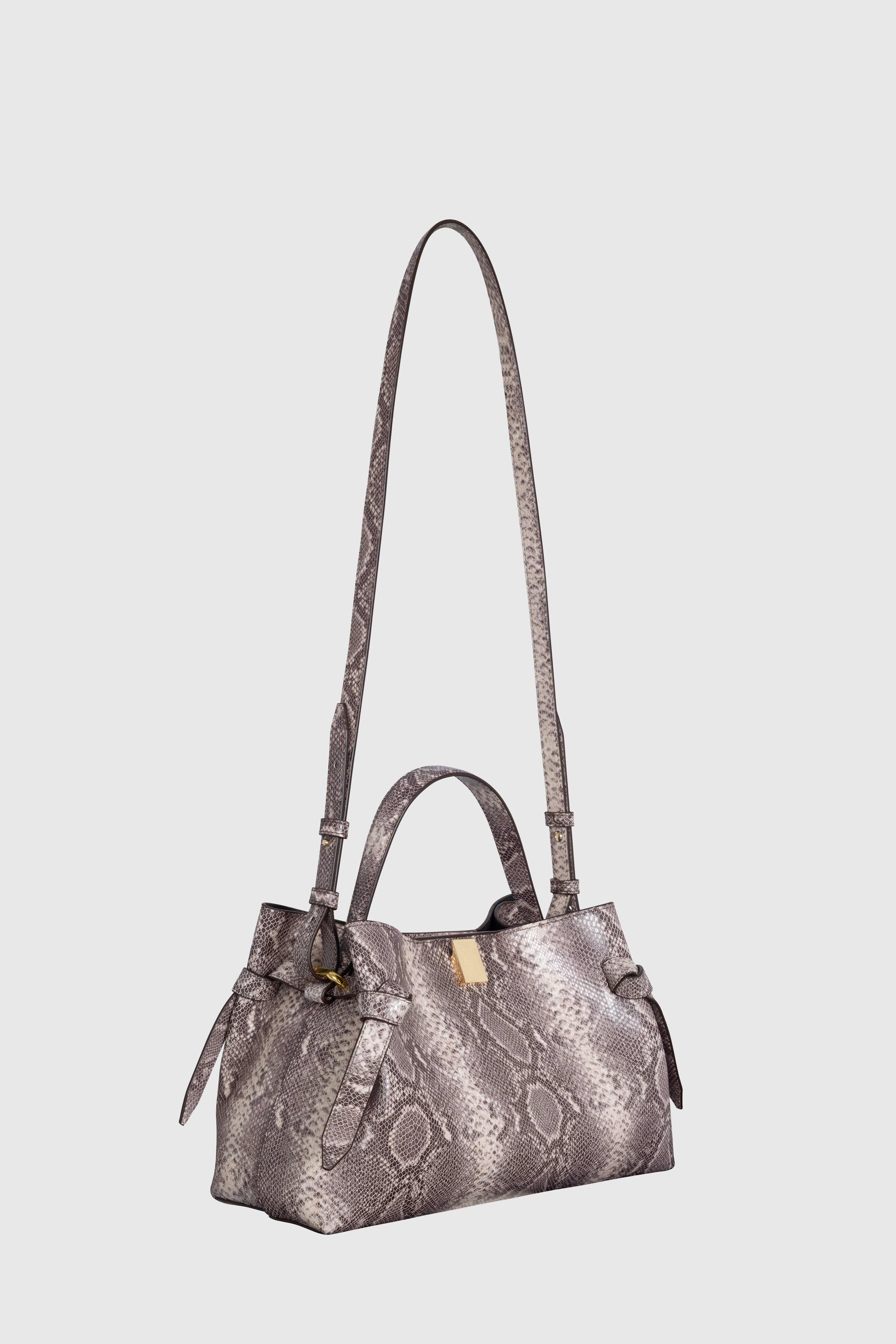GYOZA - EMBOSSED ASH SNAKE COWHIDE LEATHER