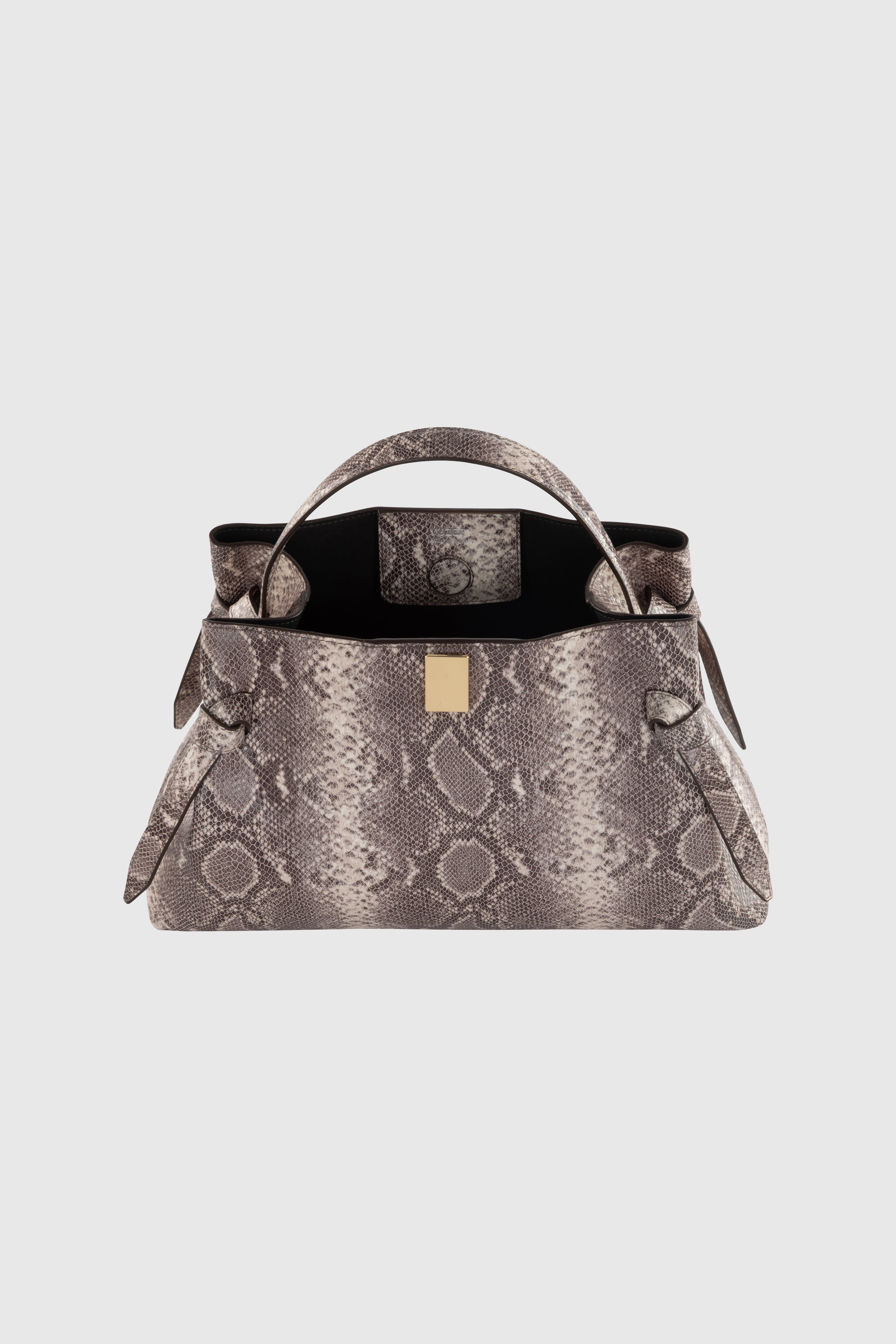 GYOZA - EMBOSSED ASH SNAKE COWHIDE LEATHER