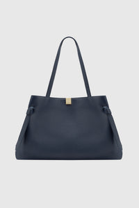 GYOZA TOTE - MIDNIGHT PEBBLE GRAINED LEATHER