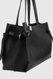 GYOZA TOTE - BLACK SMOOTH LEATHER