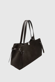 GYOZA TOTE - GANACHE SUEDE