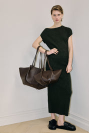 LARGE MOCHI - ESPRESSO PEBBLE GRAIN LEATHER