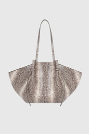 LARGE MOCHI - EMBOSSED ASH SNAKE COWHIDE LEATHER