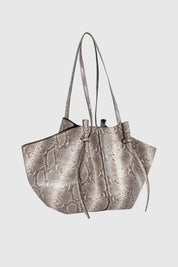 LARGE MOCHI - EMBOSSED ASH SNAKE COWHIDE LEATHER