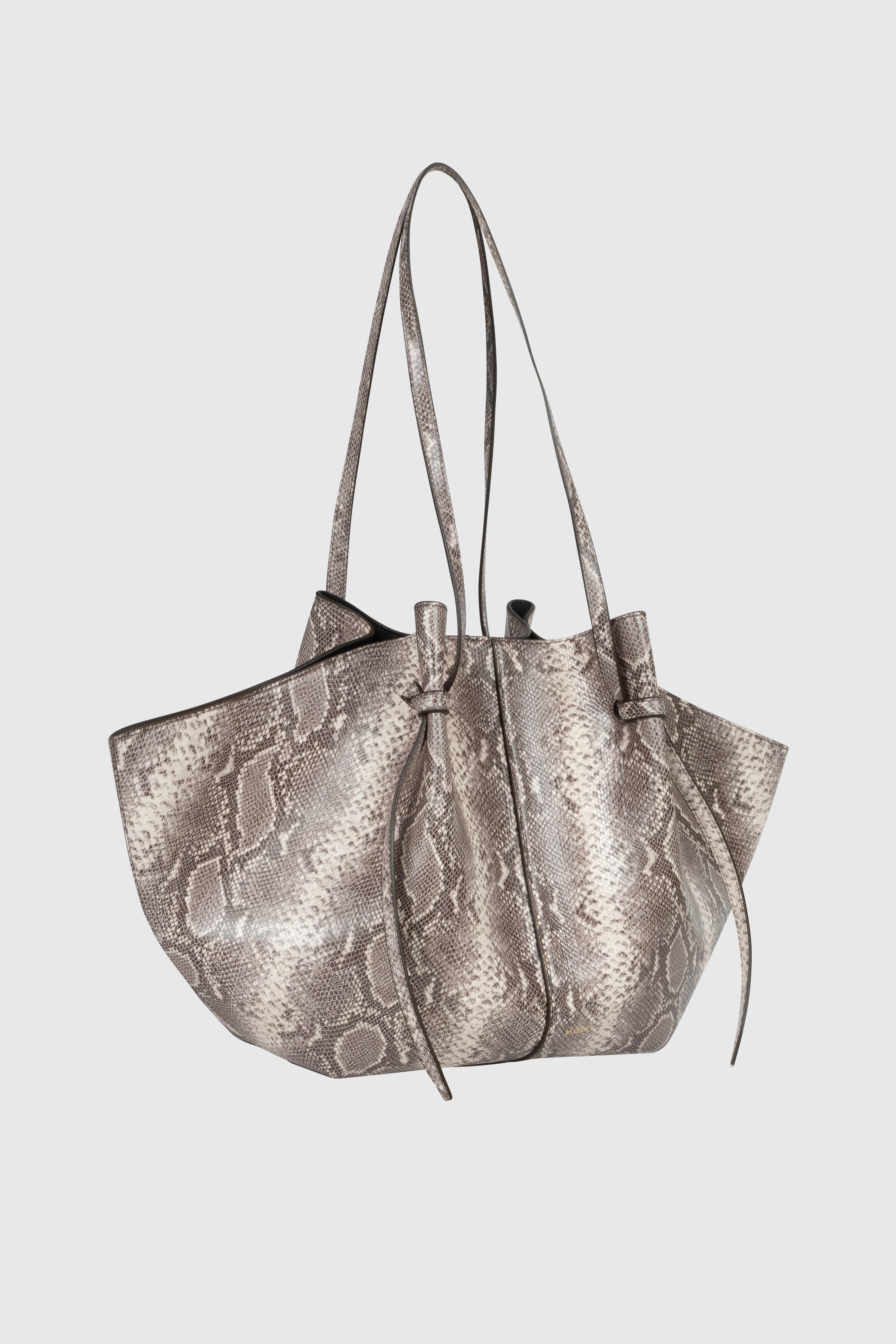 LARGE MOCHI - EMBOSSED ASH SNAKE COWHIDE LEATHER