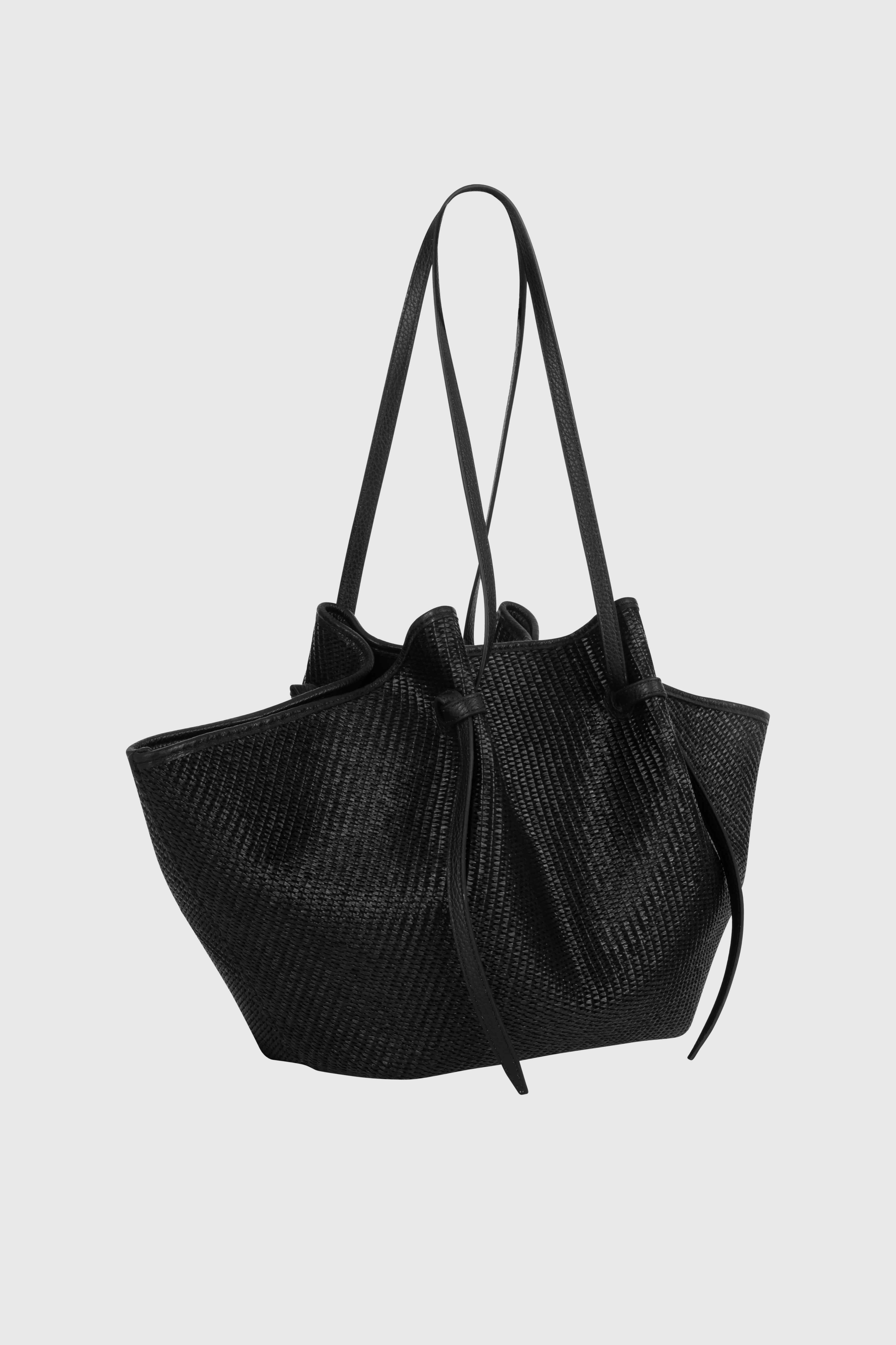 LARGE MOCHI - BLACK WOVEN RAFFIA – Yuzefi