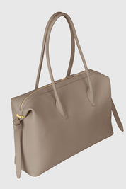 LARGE BRIOCHE DUFFLE - TAUPE PEBBLE GRAINED LEATHER