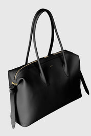 LARGE BRIOCHE DUFFLE - BLACK PEBBLE GRAINED LEATHER