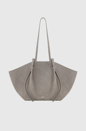 LARGE MOCHI - EMBOSSED GREY OSTRICH LEATHER