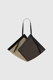 LARGE WONTON - COFFEES PEBBLE GRAINED LEATHER